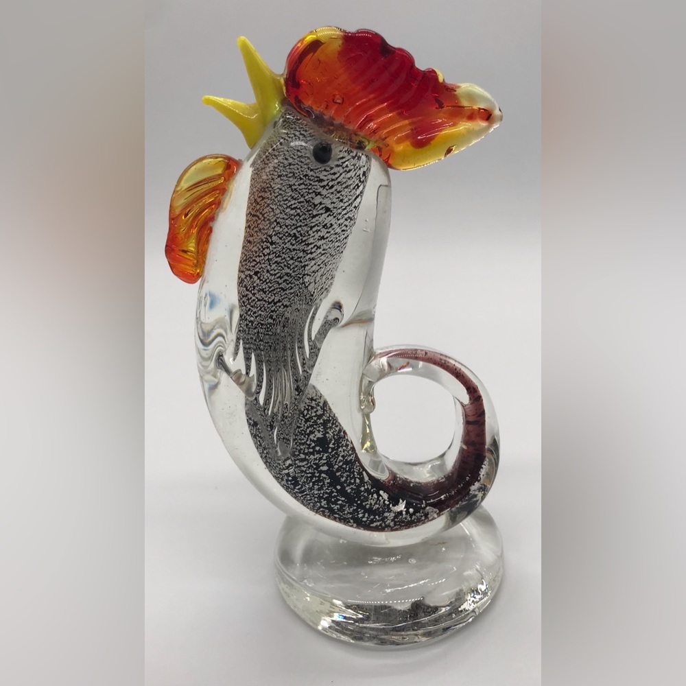 Vintage  Handblown Glass Rooster Figurine - Picture 2 of 3